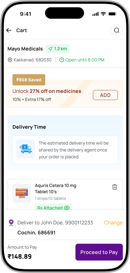 PilMate app — shop medicines and wellness categories